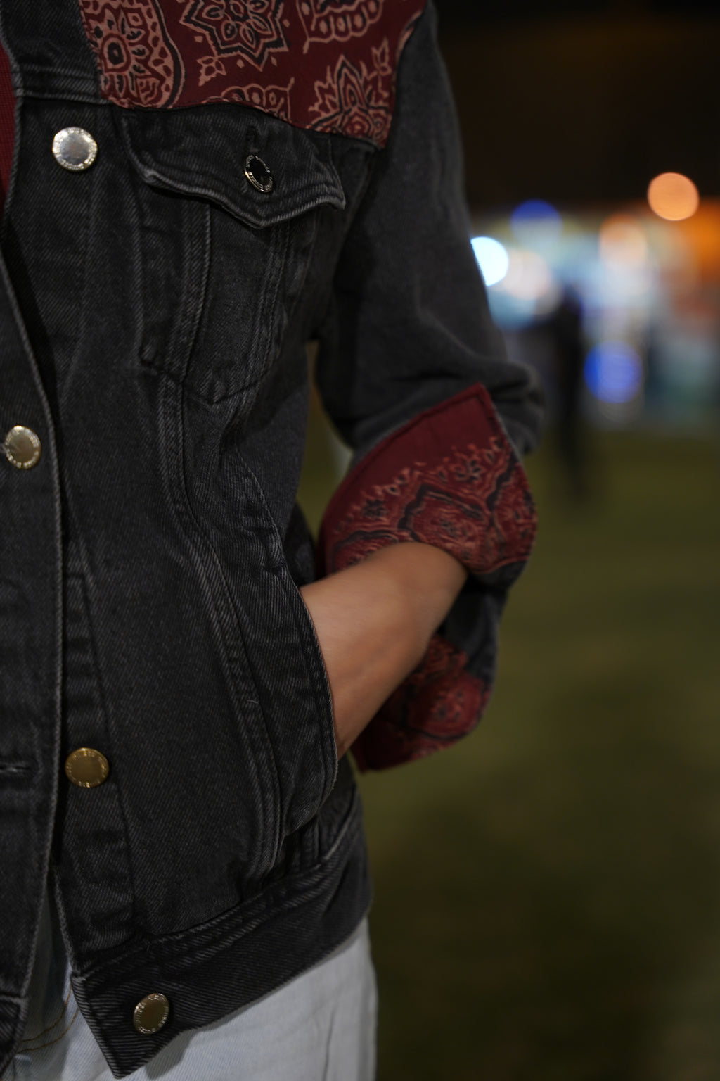 Naqsh Jacket - Crimson & Black